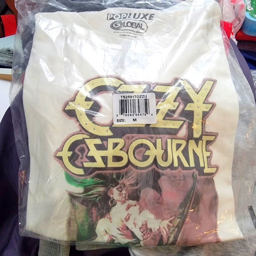 Ozzy Osborne Popluxe Global White T-shirt Size Medium